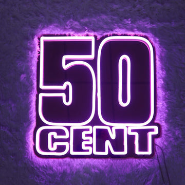 Neon Schriftzug Sign - "50cent" LED Neon Sign Schriftzug - SoNeon