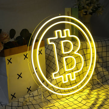 Neon Schriftzug Sign - "Bitcoin" LED Neon Sign Schriftzug - SoNeon
