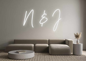 Neon Schriftzug Sign - Custom Neon: N & J - SoNeon