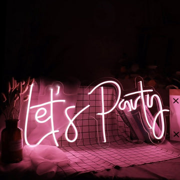 Neon Schriftzug Sign - "Let's Party" LED Neon Sign Schriftzug - SoNeon