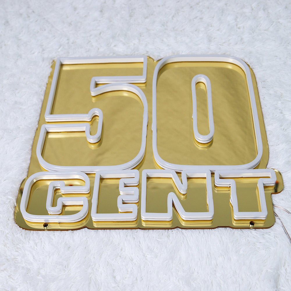 Neon Schriftzug Sign - "50cent" LED Neon Sign Schriftzug - SoNeon