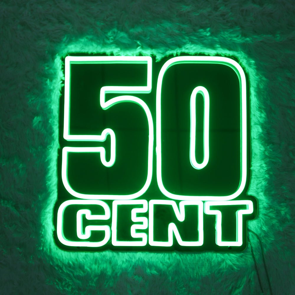 Neon Schriftzug Sign - "50cent" LED Neon Sign Schriftzug - SoNeon
