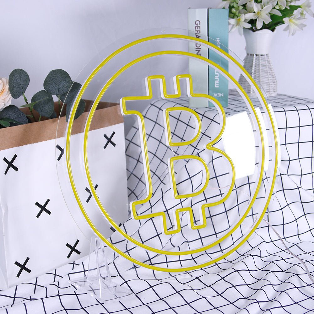 Neon Schriftzug Sign - "Bitcoin" LED Neon Sign Schriftzug - SoNeon