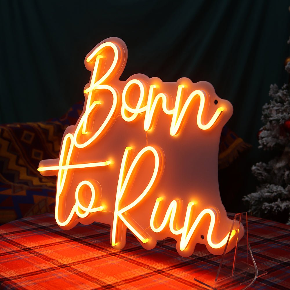 Neon Schriftzug Sign - "Born to run" LED Neon Sign Schriftzug - SoNeon