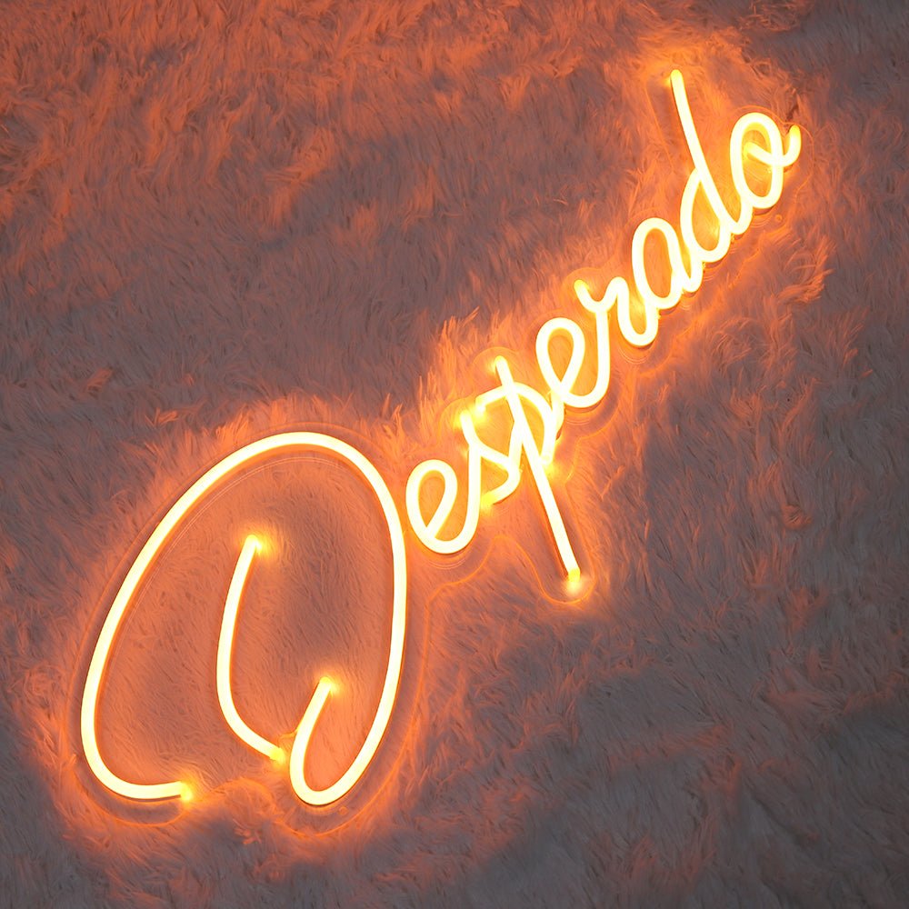 Neon Schriftzug Sign - "Desperado" LED Neon Sign Schriftzug - SoNeon